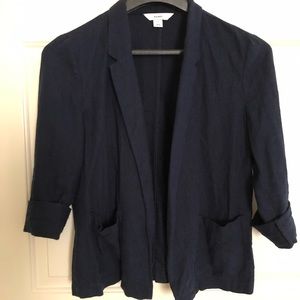 Navy blue linen blazer